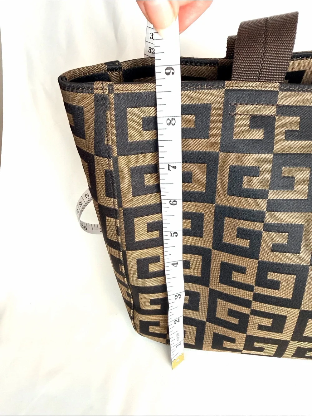 Givenchy Maroquinerie Brown Jacquard Monogram Tote Bag Canvas Vintage Handbag